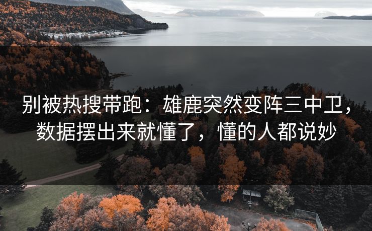 别被热搜带跑：雄鹿突然变阵三中卫，数据摆出来就懂了，懂的人都说妙