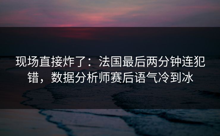 现场直接炸了：法国最后两分钟连犯错，数据分析师赛后语气冷到冰