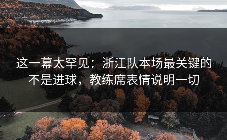 这一幕太罕见:浙江队本场最关键的不是进球,教练席表情说明一切